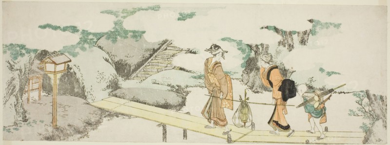 On the footbridge, Japan, n.d.