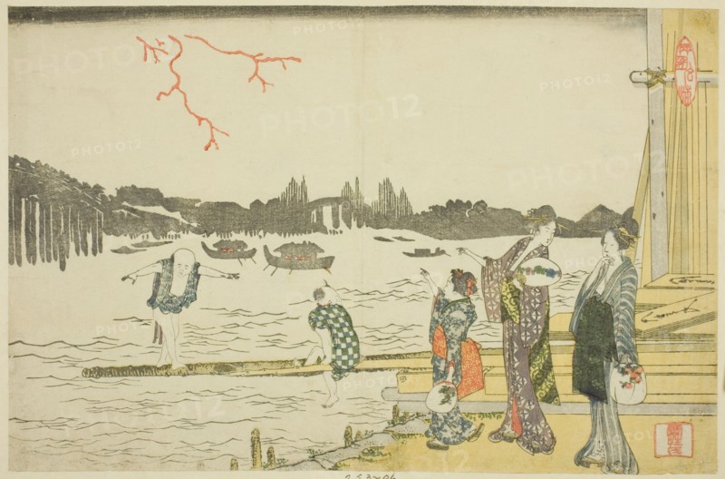 Women and Children Viewing the Fireworks, Japan, c. 1798.