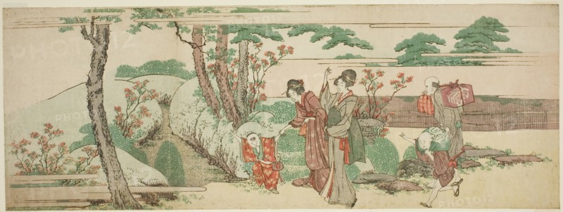 Women and children out for a picnic, Japan, n.d.