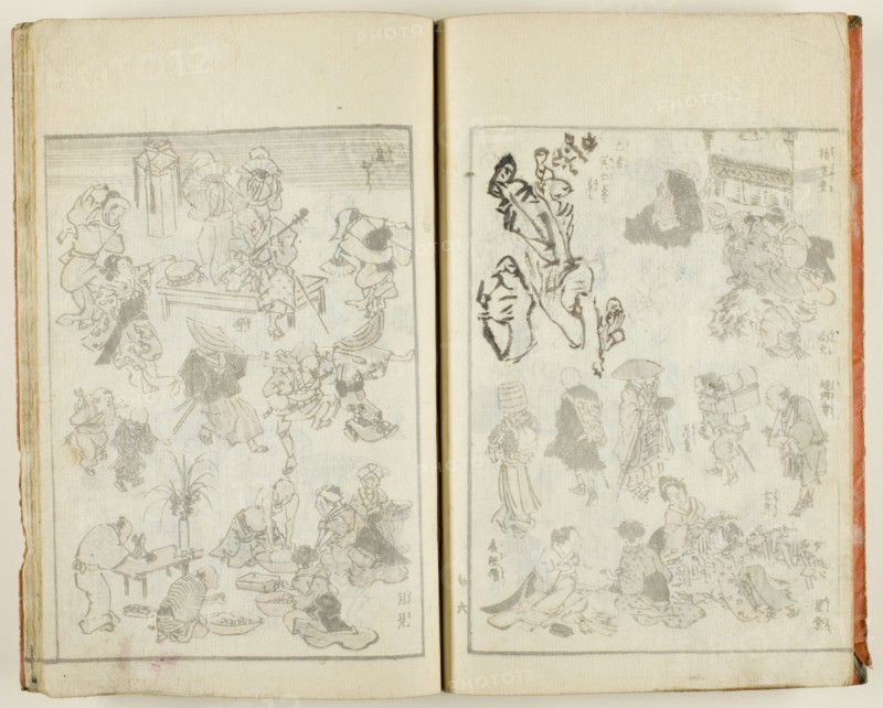 Ukiyo gafu (Book of Keisai's Popular Pictures), one vol. of 10, Japan, 19th century.