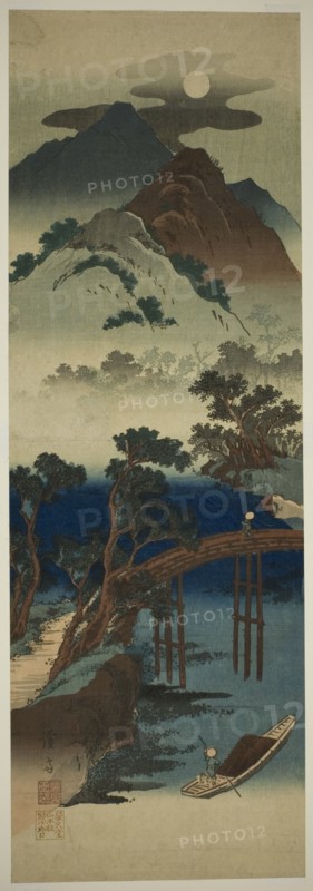 Full Moon Over Mountain Scenery, Japan, c. 1835.