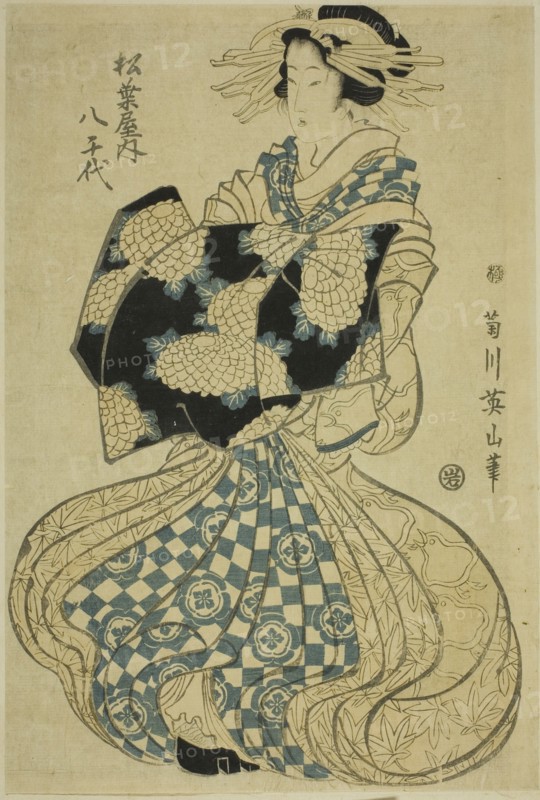 The courtesan Yachiyo of Matsubaya, from an untitled series of courtesans on parade, Japan, c. 1814.