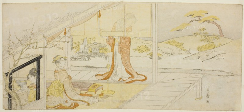 Parody of a scene from "The Pillow Book", Japan, c. 1793/97.