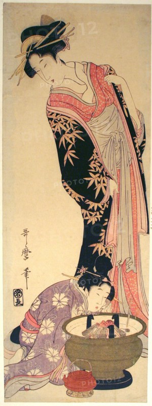 A Courtesan and her Attendant, Japan, c. 1803/04.