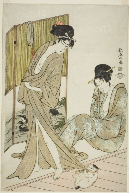 Two Young Women after a Bath, Japan, c. 1803.