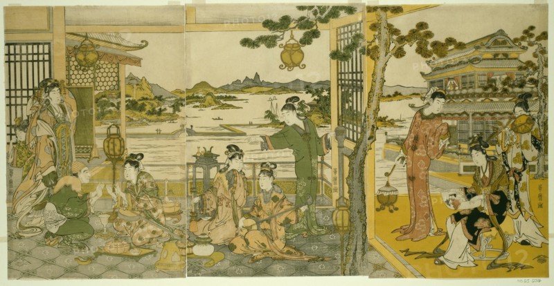 Chinese Beauties at a Banquet, Japan, 1788/90.