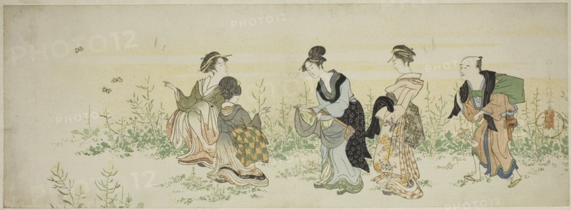 Gathering spring flowers, Japan, n.d.