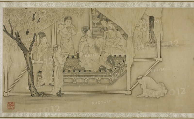 Drinking and Dancing Before the Tribal Chief, China, Qing dynasty (644-1911), late 17th to early 18th century.