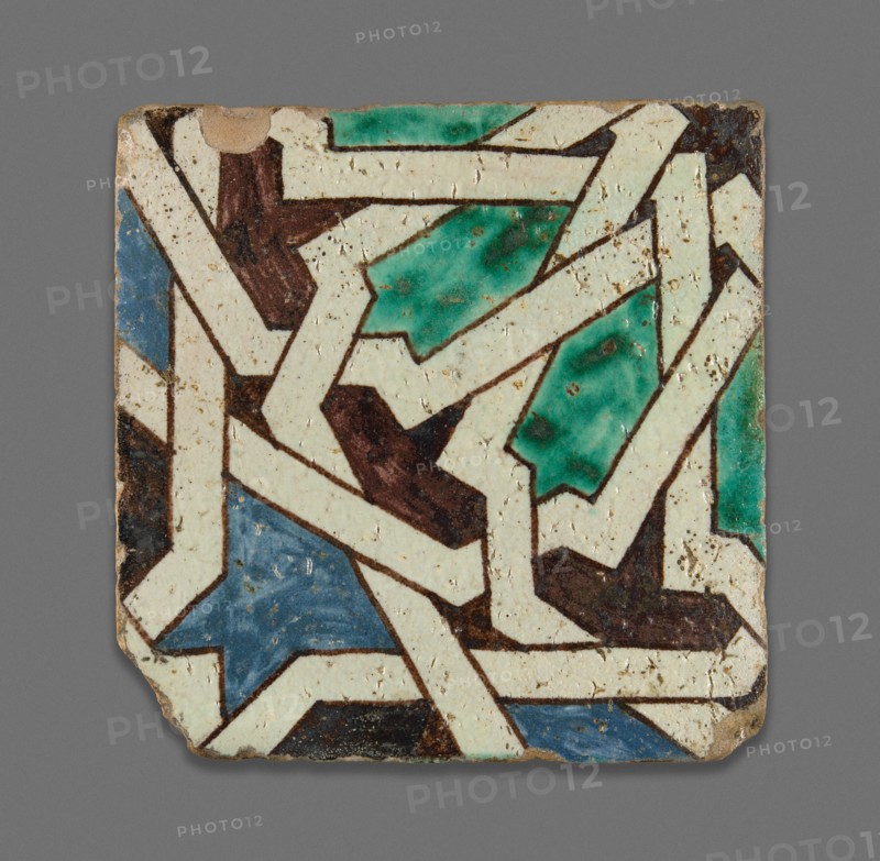 Square Tile, Morocco, Late 19th century.