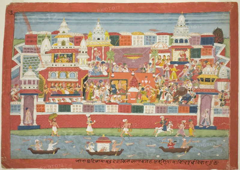Krishna's Marriage to Kalinda, from a copy of the Bhagavat Purana, c. 1775.