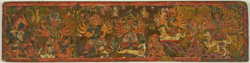 Manuscript Cover from the Glorification of the Great Goddess (Devimahatmya), 18th century.