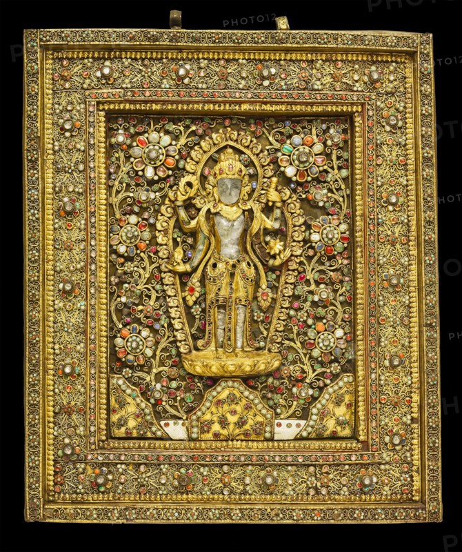 Votive Plaque with God Vishnu, 19th century.