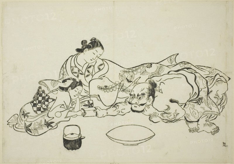 A trial of strength, no. 9 from a series of 12 prints, c. 1708.