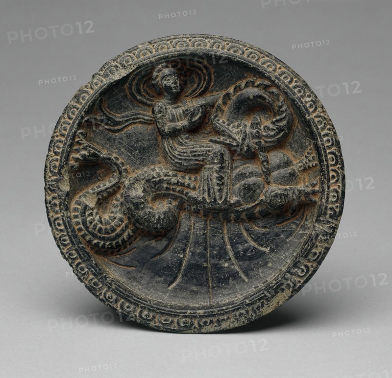 Palette with Sea Nymph (Nereid) Riding on a Sea Monster, 1st century B.C./early 1st century A.D. Ancient region of Gandhara (modern Pakistan).
