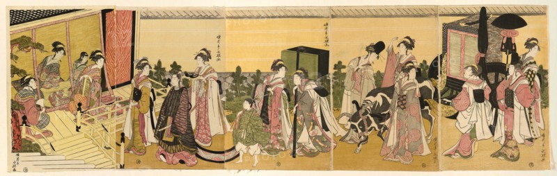 Parody of Prince Genji and his procession, c. 1790/1800.