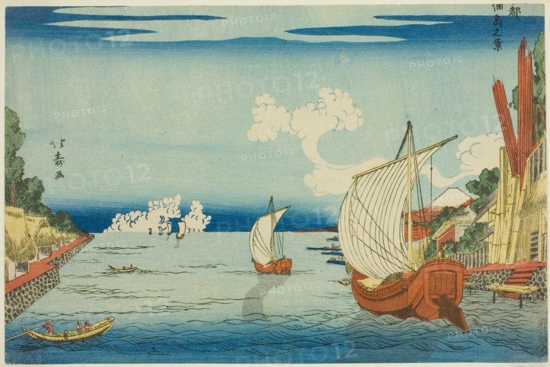 View of Tsukuda Island (Tsukudajima no kei), from the series "Eastern Capital (Toto)", c. 1789/1818.