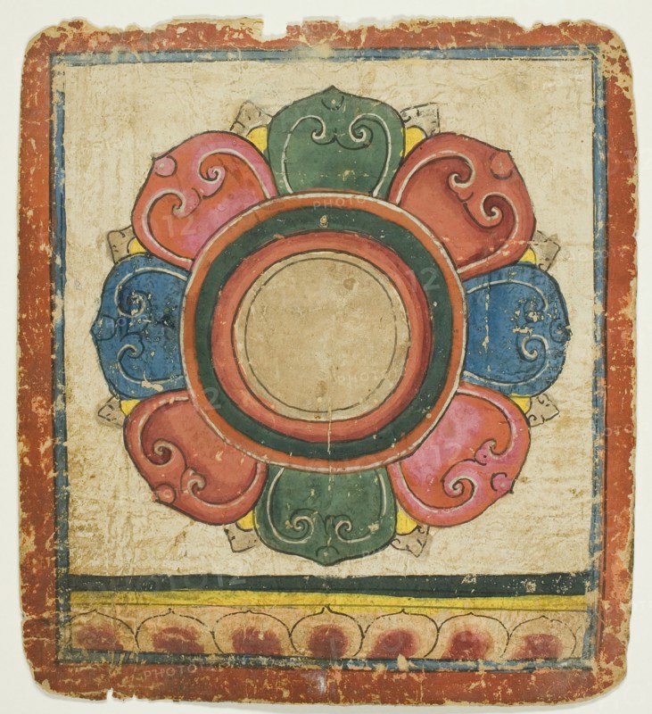 Lotus from a Set of Initiation Cards (Tsakali), 14th/15th century.