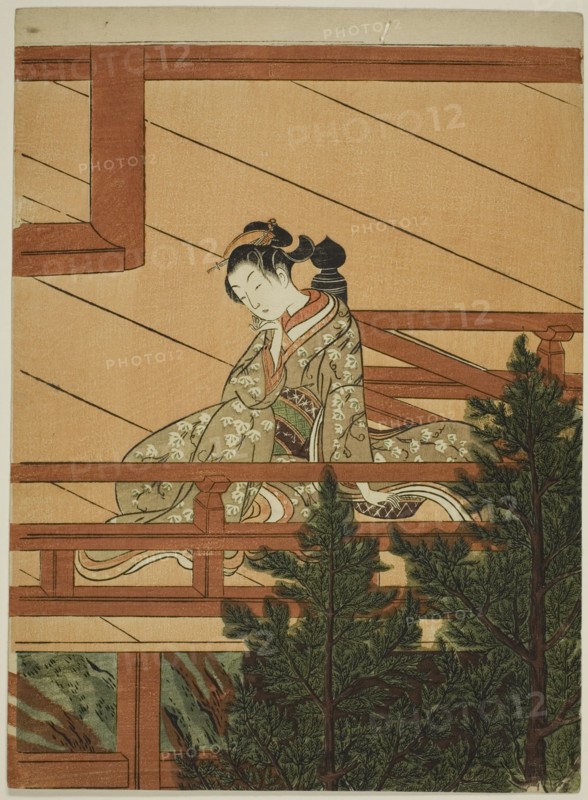 Young Woman Seated on the Balcony of Kiyomizu Temple, c. 1766.