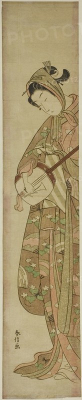 Woman Playing the Shamisen, c. 1769.