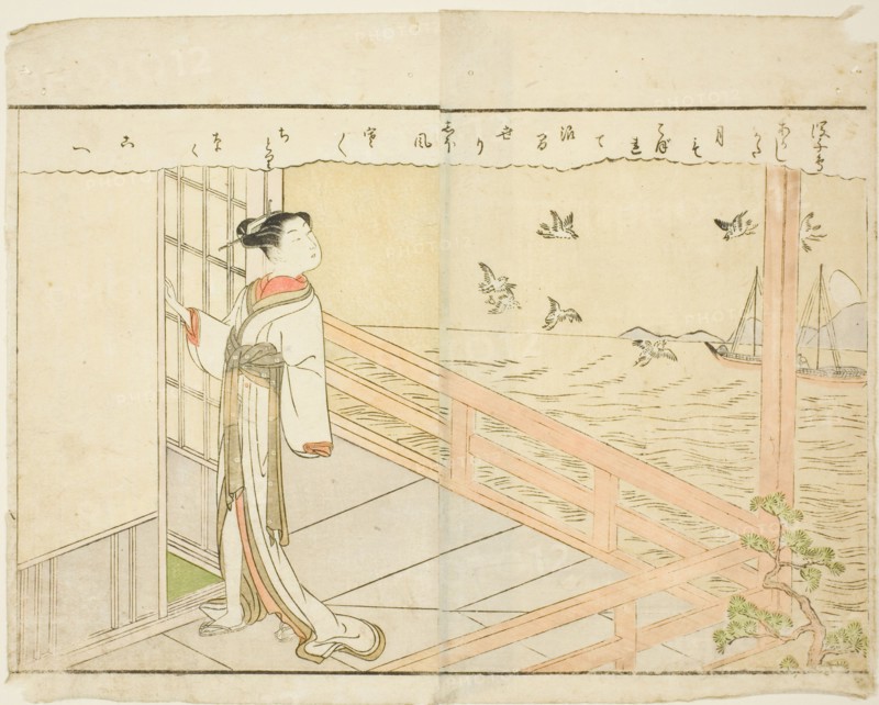 Double-page Illustration from Vol. 2 of "Picture Book of Spring Brocades (Ehon haru no nishiki)", 1771.
