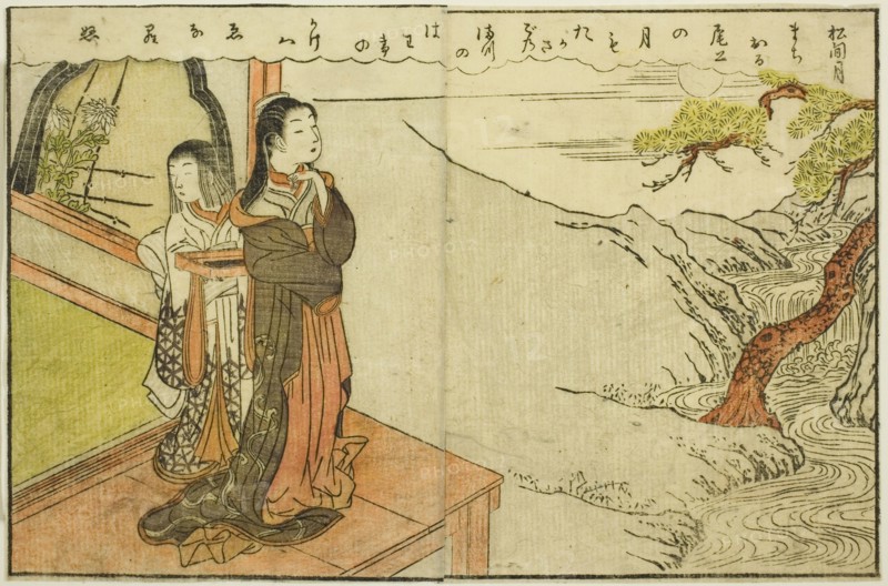 Double-page Illustration from Vol. 2 of "Picture Book of Spring Brocades (Ehon haru no nishiki)", 1771.