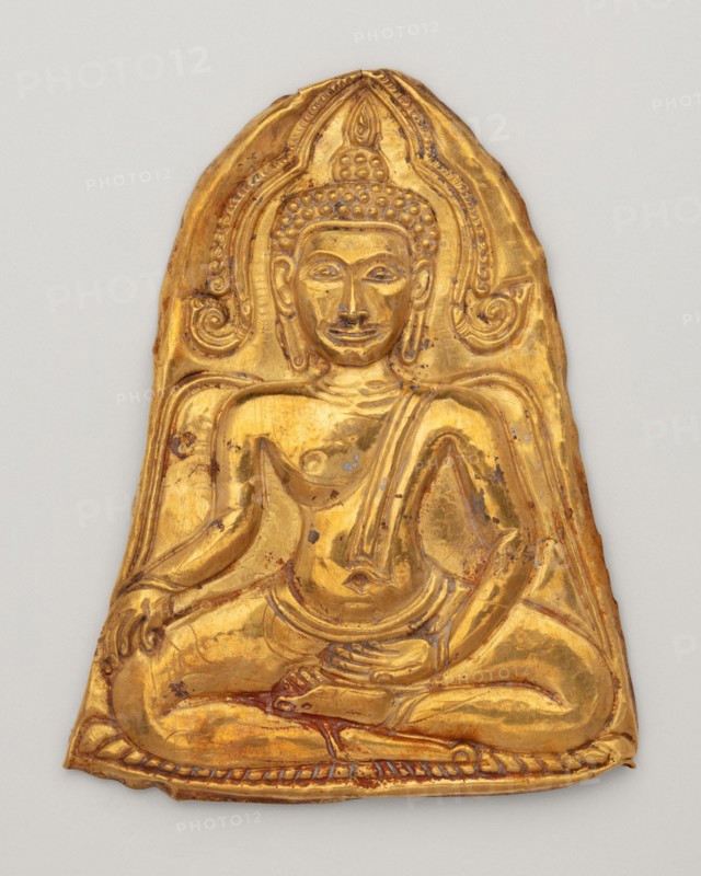 Votive Plaque with Buddha Triumphing over Mara (Maravijaya), 19th century.
