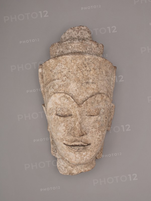 Crowned Head of a Bodhisattva, Ayutthaya period, late 17th century.