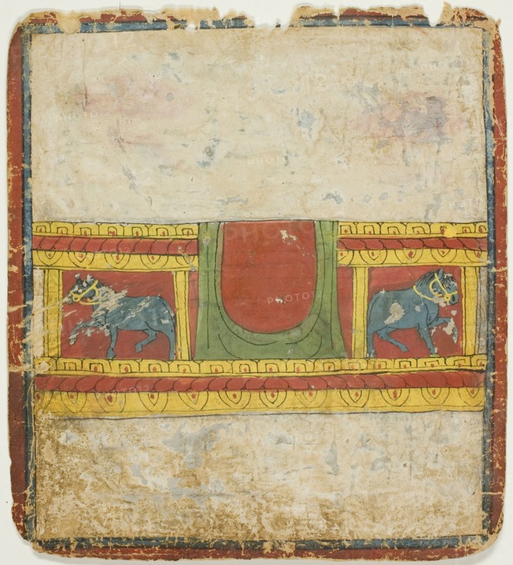 Horse Throne, from a Set of Initiation Cards (Tsakali), 14th/15th century.