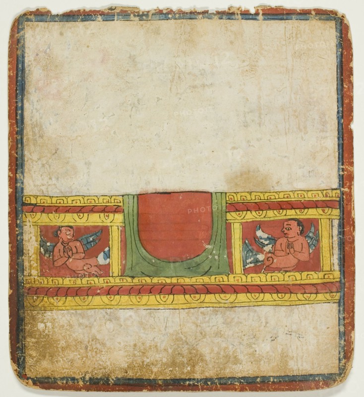Kinnara Throne, from a Set of Initiation Cards (Tsakali), 14th/15th century.