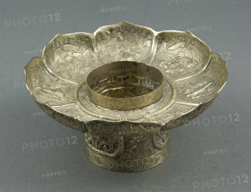 Lotus-Shaped Altar Bowl Stand, 18th century.