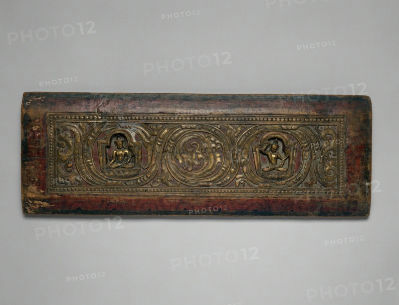 Buddhist Manuscript Cover with the Bodhisattvas Avalokiteshvara and Manjushri, c. 1300.