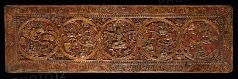 Book Cover for a Manuscript of the Perfection of Wisdom (Ashtashasrika Prajnaparamita) Sutra, 14th century.