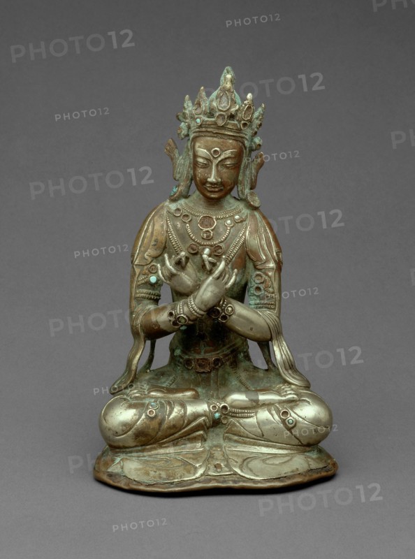 Vajradhara Buddha Seated Holding a Thunderbolt (Vajra) and Bell (Ghanta), 15th century.