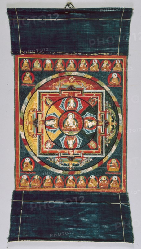 Painted Banner (Thangka) of Vajrasattva Mandala, 15th century.