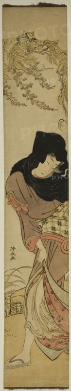 Woman under Windblown Wisteria, c. 1780.
