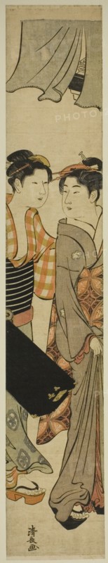 Geisha and Her Maid Carrying a Shamisen Box, c. 1781.