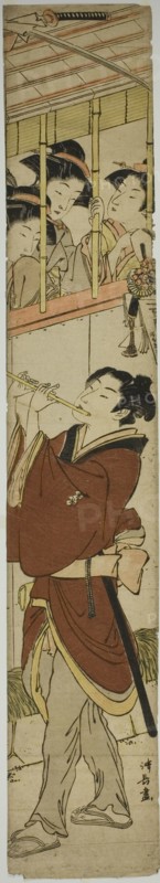 Young Man Playing Flute as Three Girls Watch, c. 1782.