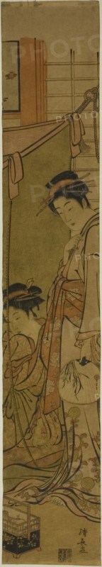 Courtesans Conversing through a Mosquito Net, c. 1782.