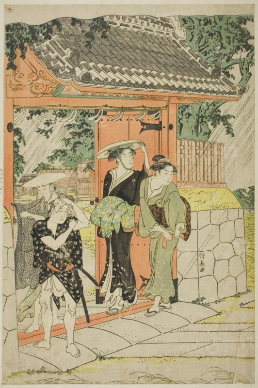 Sudden Shower at Mimeguri Shrine, c. 1787.