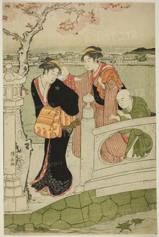 Women and Children on the Causeway at Shinobazu Pond, c. 1788.