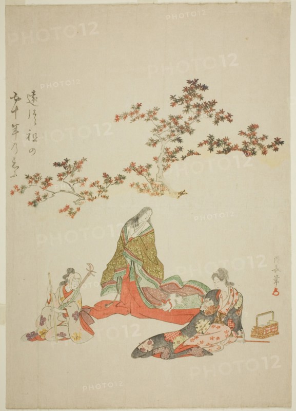Surimono commemorating the 50th anniversary of the death of the actor Iwai Hanshiro III, c. 1809.