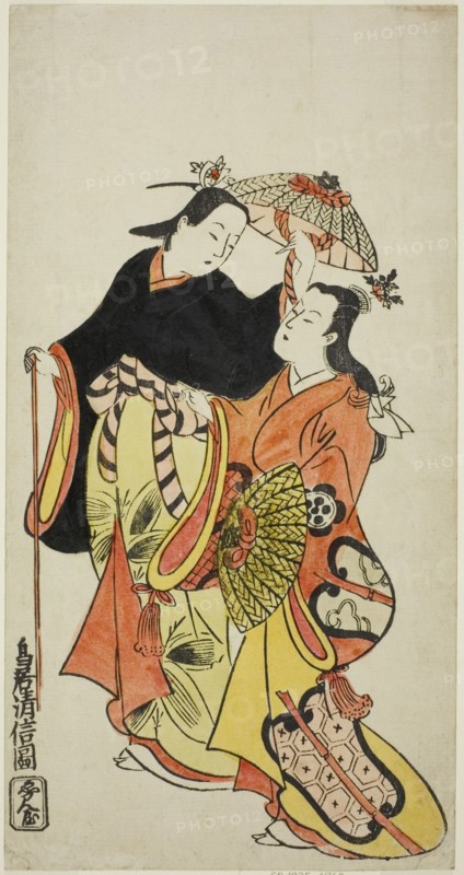 The Actors Ichikawa Monnosuke I and Dekijima Daisuke II, c. 1728.