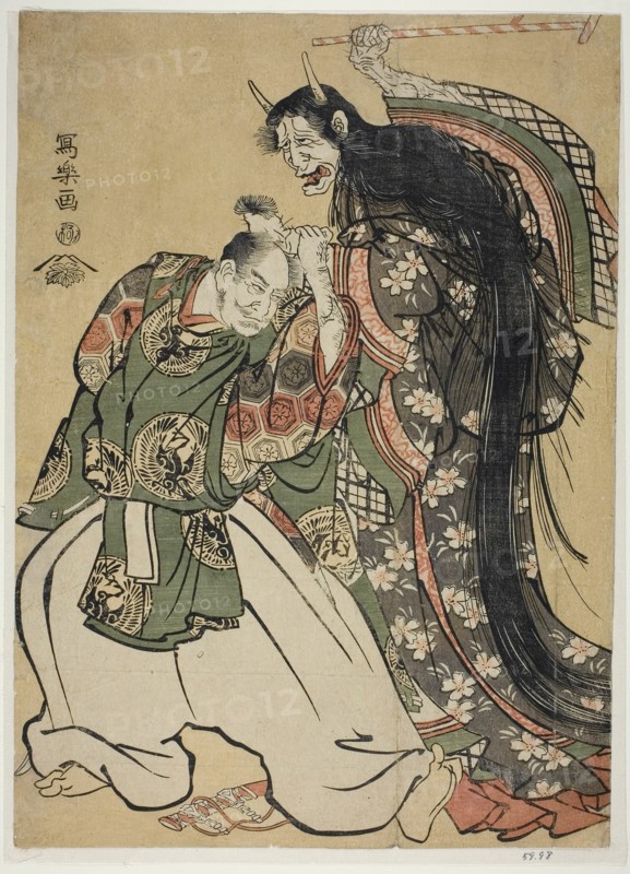 Demon Woman Beating a Samurai, 1794.