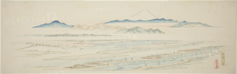 Village of Tamagawa (Tamagawa no sato), from an untitled series of famous views of the Edo suburbs, c. 1839/40.