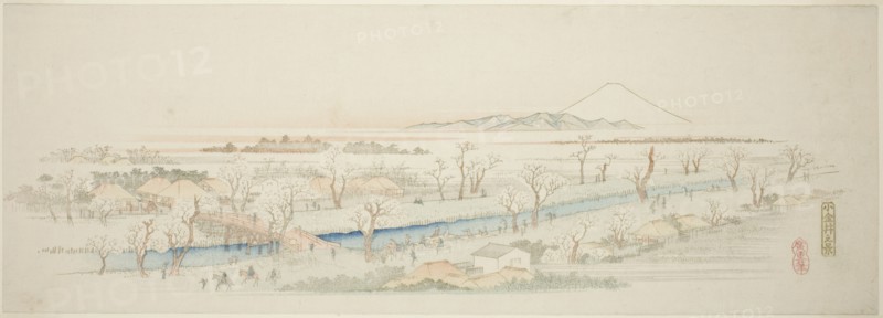 View of Koganei (Koganei no kei), from an untitled series of famous views of the Edo suburbs, c. 1839/40.