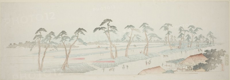 Takada Riding Grounds (Takada baba), from the series "Thirteen Views of the Environs of Edo", c. 1837/44.