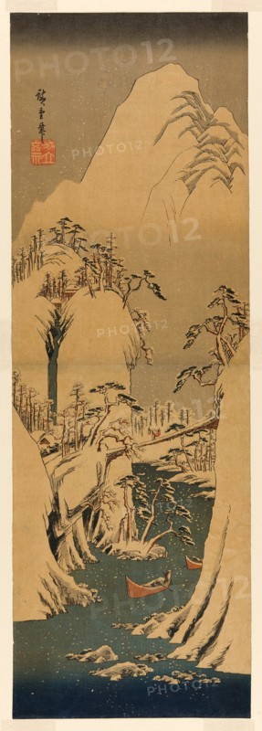 A Snowy Gorge on the Fuji River, c. 1842.