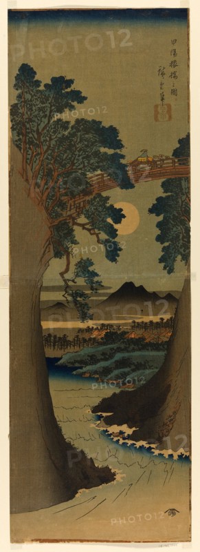 Monkey Bridge in Kai Province (Koyo Saruhashi no zu), c. 1841/42.