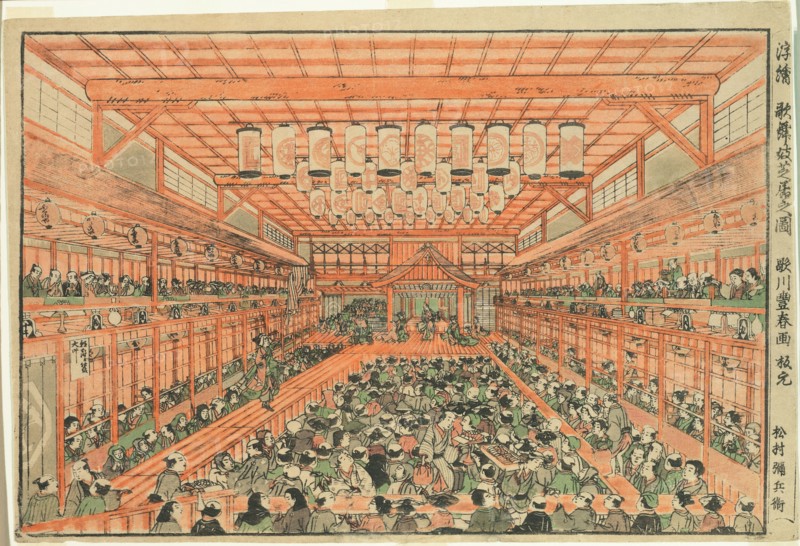 Perspective Picture of a Kabuki Theater (Uki-e Kabuki shibai no zu), c. 1776.