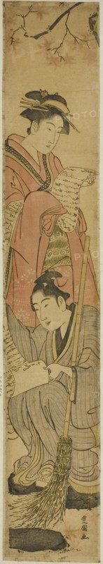 Young couple as Kanzan and Jittoku, early 19th century.